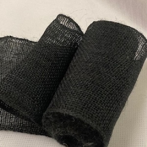 8 inch wide Black Burlap Ribbon 10 yards