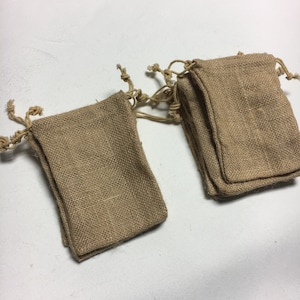 3 x 5 inch Burlap Gift Bag w/ Drawstring