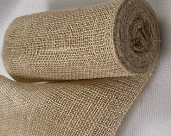 8 inch wide Ivory Burlap Ribbon 10 yards