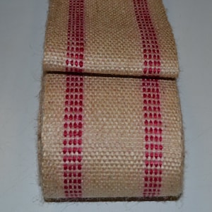 10 yd RED Stripe LINE JUTE WEBBING HEAVY WEIGHT Wholesale UPHOLSTERY  Supplies