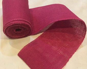5 inch wide 10 oz Pink Burlap Ribbon 10 yards BS145