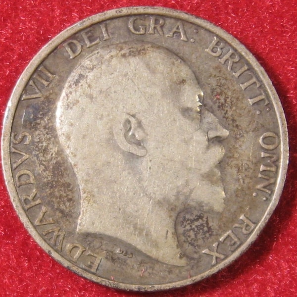 Silver Coin, Shilling Coin, UK Coin, 1910 England  Sterling Silver Coin, British Coin, English Coin, King Edward Coin, Silver English Coin