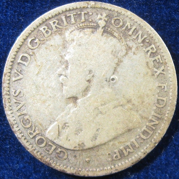 Lucky Silver SixPence COIN, 1924 Australia Coin, King George Sterling Silver Coin, Silver SixPence Lucky Coin, Wedding Lucky Coin, Six Pence