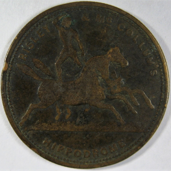 Rare Token, Circus Token, 1851 Circus Token, Risley & McCullumS Circus Token,Hippodrome token, Brass Murchant Token 1800s,Collectible Token