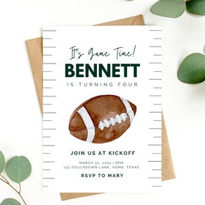 Football Birthday Invitation for Boys Sports Invite Football Theme Editable Invite