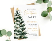 Christmas Party Invite Holiday Invitation Work Office School Tree Invitation Digital Invite Editable Download