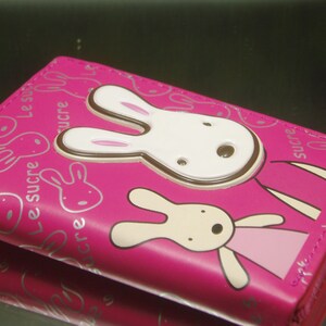 Carteiras de coelhinhos/carteiras vintage/carteiras rosa choque rosa claro/carteiras de coelhos/carteiras de meninas/novas