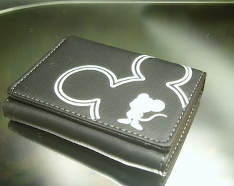 Vintage Black Mickey Mouse Wallet, 8-Pocket Design