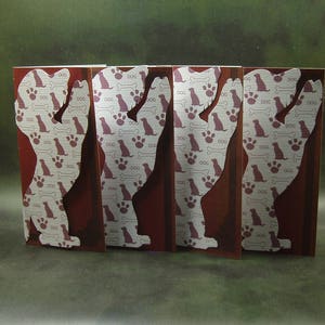 4 cartes d’animaux/ cartes de chien découpées/ cartes de lapin d’écureuil de chien/ cartes de voeux faites à la main/ cartes d’art