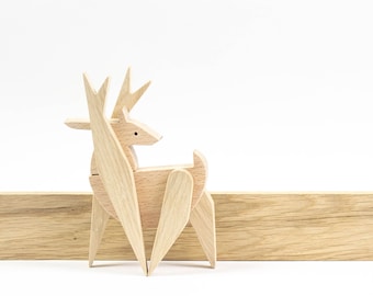 Handmade wooden Christmas deer puzzle | decor for kids room