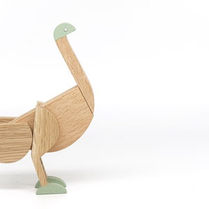 Emu mint color wooden toy gift with magnets image 3