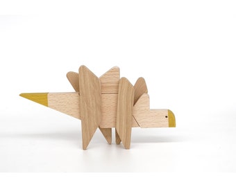 Stegosaurus houten dinosaurus speelgoedcadeau, spel van dinosaurussen