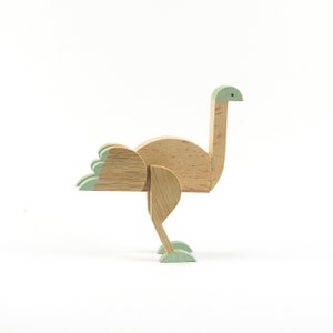 Emu mint color wooden toy gift with magnets image 6