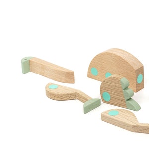 Emu mint color wooden toy gift with magnets image 2