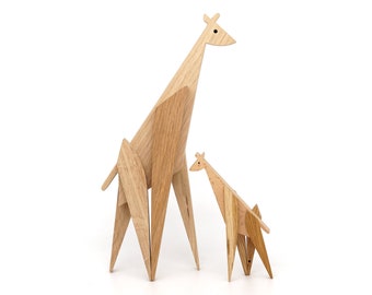 Giraffe beeldje cadeau, handgemaakt decor, housewarming speelgoed