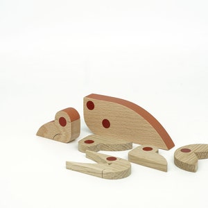 Walrus wooden magnetic toy gift, Antarctic animals image 4