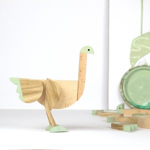 Emu mint color wooden toy gift with magnets image 4