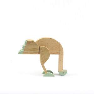Emu mint color wooden toy gift with magnets image 7