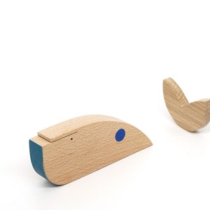 Whale wooden magnetic toy gift, fish puzzle image 9