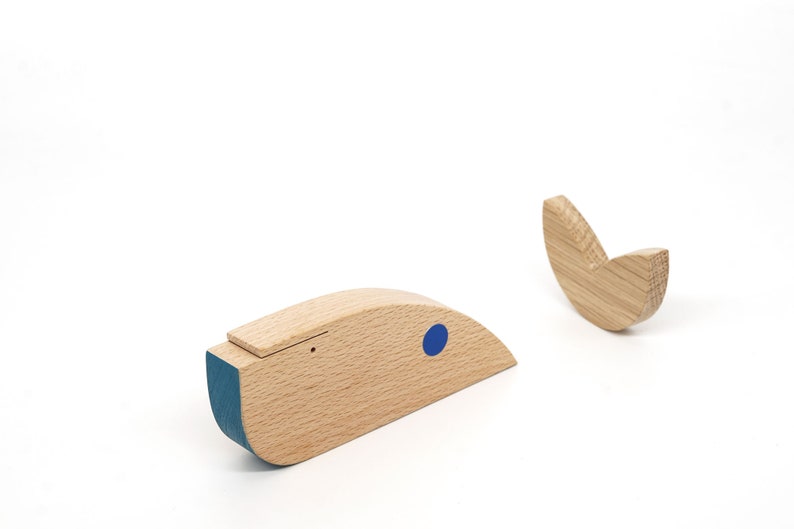 Whale wooden magnetic toy gift, fish puzzle image 9