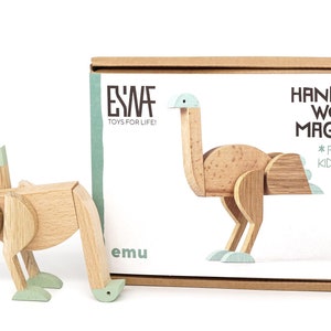 Emu mint color wooden toy gift with magnets image 10