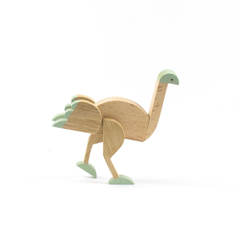 Emu mint color wooden toy gift with magnets image 8