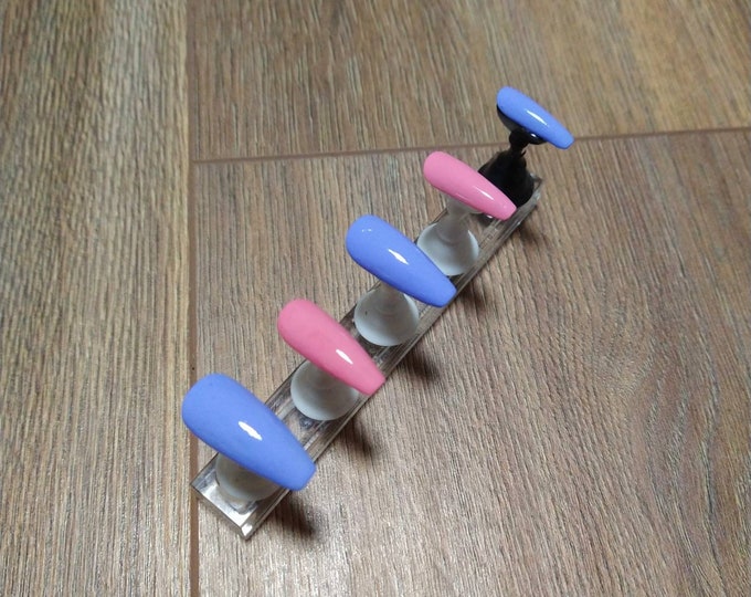 Arcane Jinx Smoke & Spray Paint Nails League of Legends Cosplay Press on Nails Gel Manicure