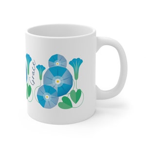 Fleurs de naissance de septembre personnalisées : café, thé, tasse pour amateurs de chocolat chaud, 15 oz - anniversaire, demoiselle d'honneur, enseignant, merci
