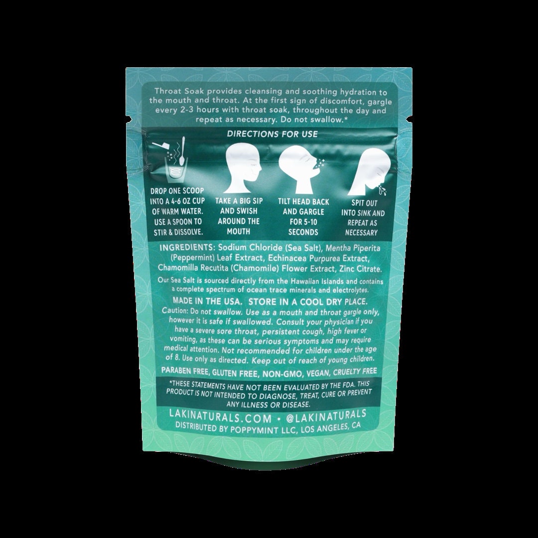 Throat Soak Sea Salt Gargle and Rinse for the Throat and Mouth Helps to