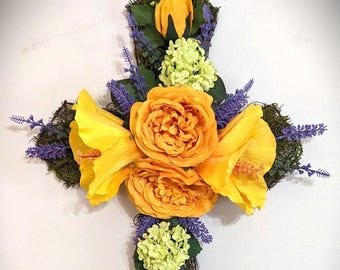 Cross Wreath Floral Arrangements