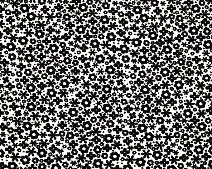 Tiny Black Floral Scrub Cap