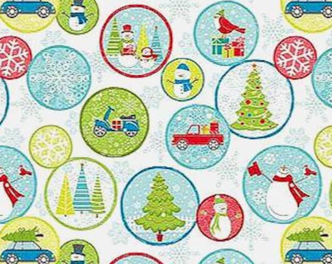CHR - Christmas Scenes on Blue Scrub Cap
