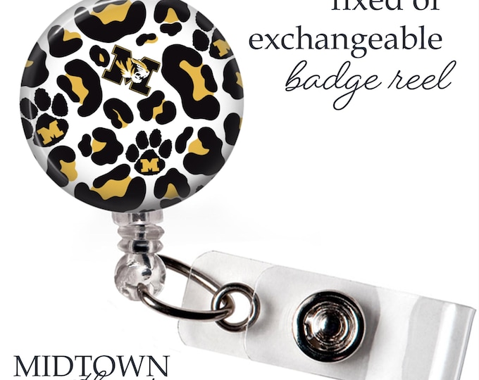 Mizzou Cheetah Badge Reel or Exchangeable Topper