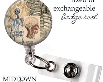 Vintage Anatomy Badge Reel or Exchangeable Topper