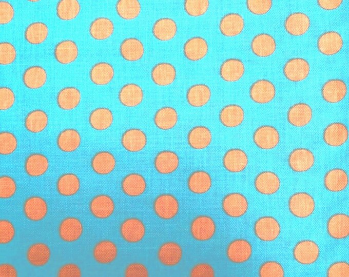 Orange Polka Dots on Blue Scrub Cap
