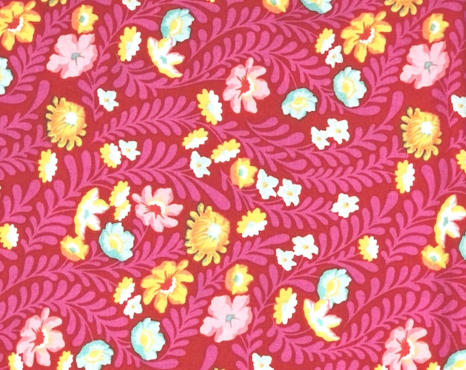 Mint Floral on Pink Scrub Cap