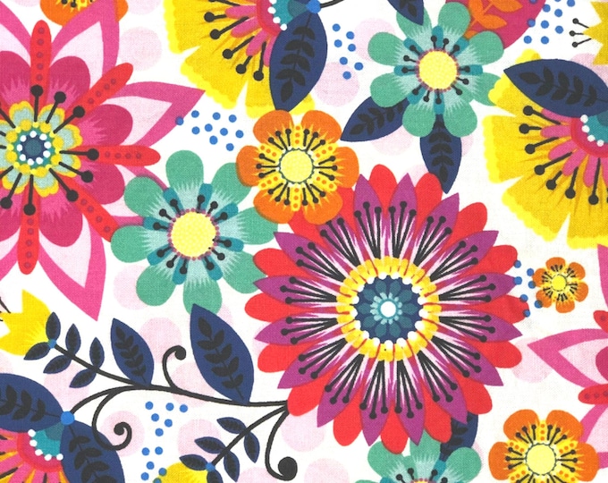 Multicolor Floral on Pink Scrub Cap