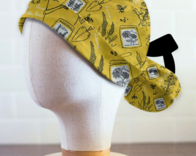 Womens Gardening Ponytail Scrub Cap