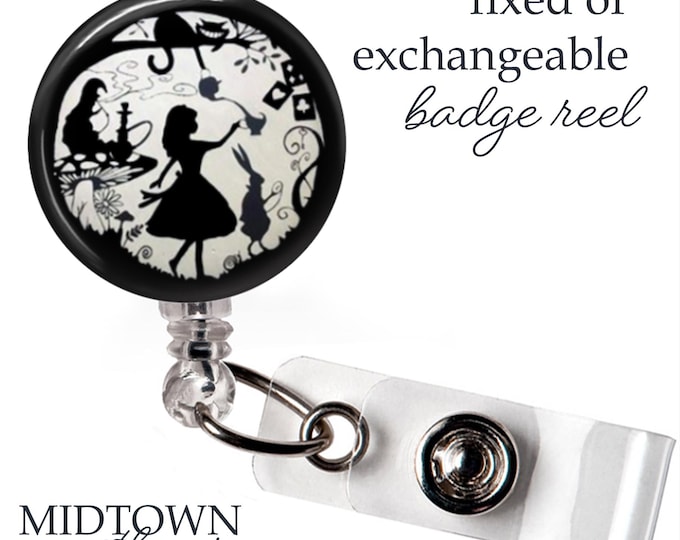 Alice in Wonderland Badge Reel or Exchangeable Topper