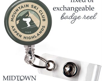 Mountain Ski Club Badge Reel or Exchangeable Topper
