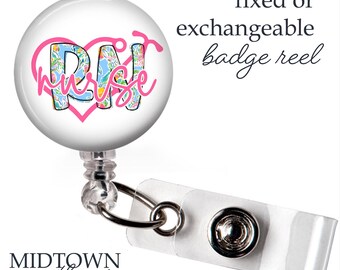 Summer RN Badge Reel or Exchangeable Topper
