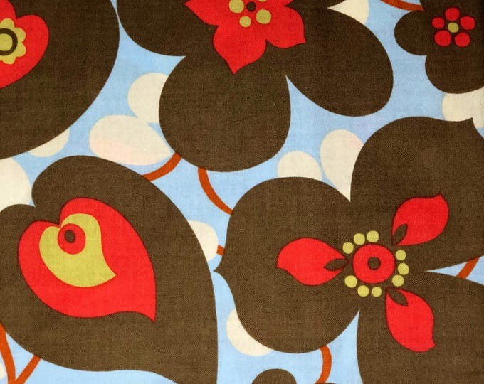 Large Floral on Blue Scrub Cap