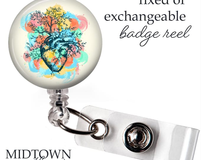 Heart Tree Badge Reel or Exchangeable Topper