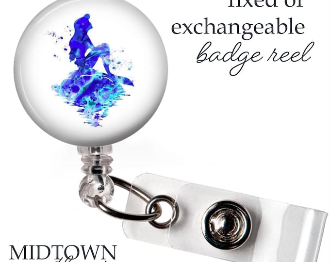 The Little Mermaid Badge Reel or Exchangeable Topper
