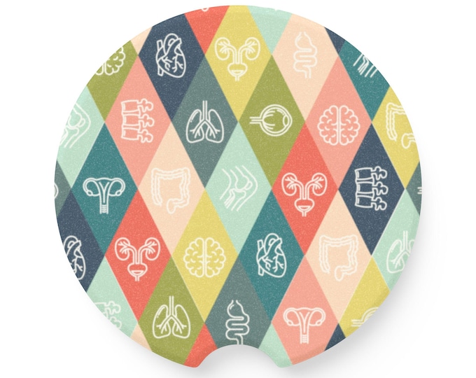 Colorful Soapstone Car Coaster - Unique Drink Holder for Home, Car, Office, Gift for Her, Housewarming, Birthday, Road Trip