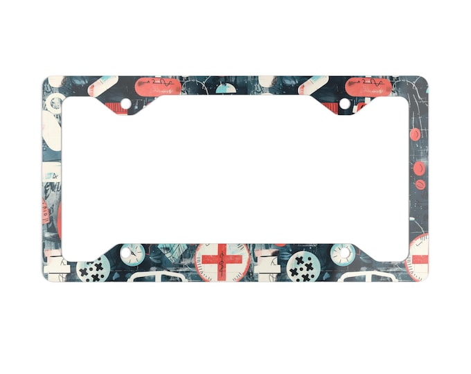 Surgery Metal License Plate Frame, Unique Car Accessory