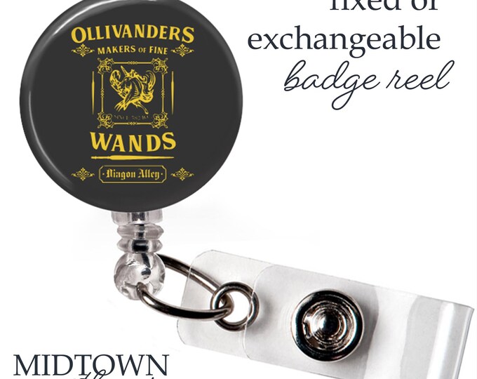 Ollivander's Badge Reel or Exchangeable Topper
