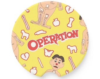 Operation Soapstone Car Coaster, Fun Car Accessory, Unique Gift for Gamers, Office Décor, Vehicle Interior Décor, Holiday Gift