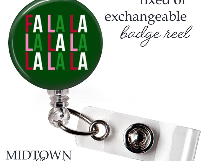 Fa La La La La Badge Reel or Exchangeable Topper