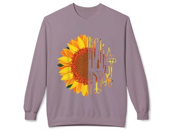 Sunflower Crafting Sweatshirt | Cozy Handmade Gift, Art Lover Apparel, Gardening Outfit, Fall Fashion, Unique Artist Gift
